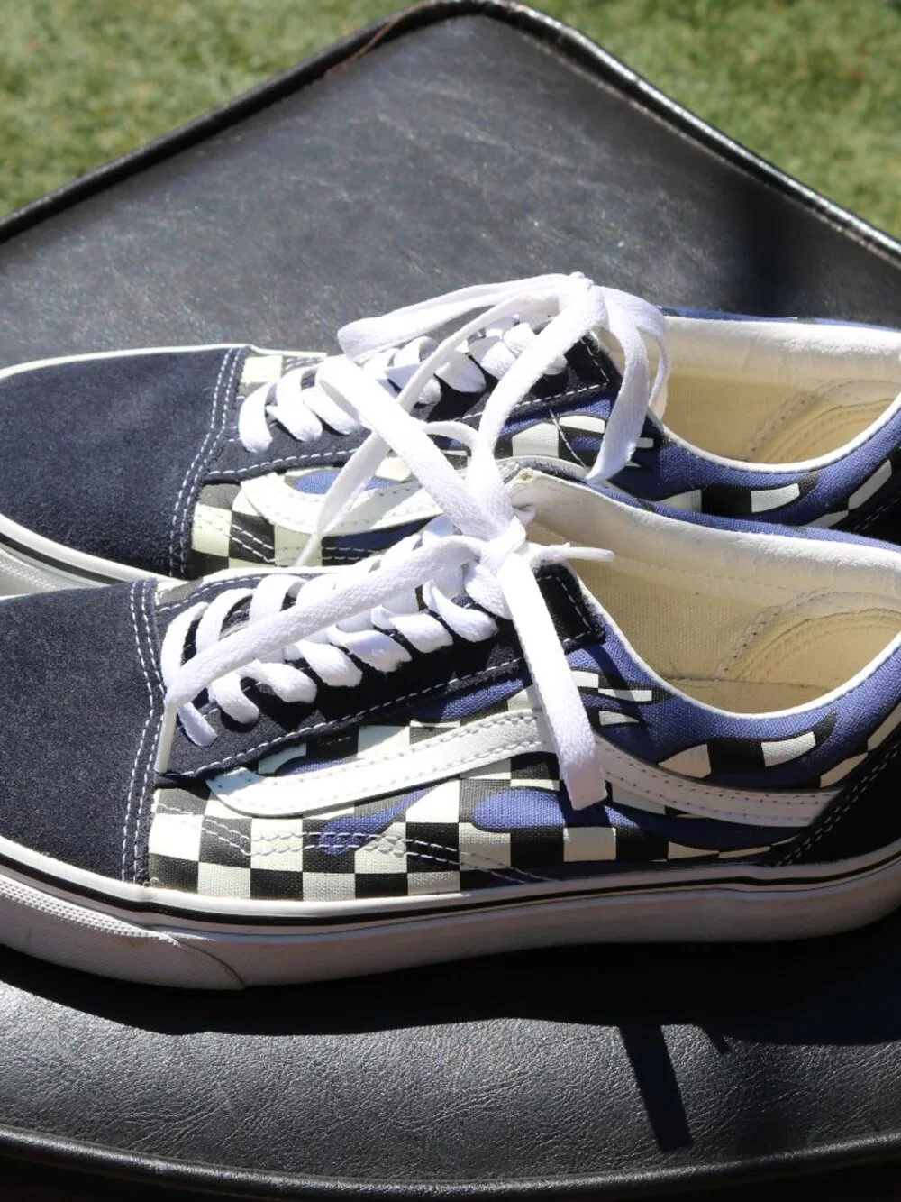 VANS Blues Old Skool Checkerboard Flame 7.5 W  9 M